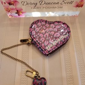 Authentic LV Vernis Leopard Heart Coin Purse Charm